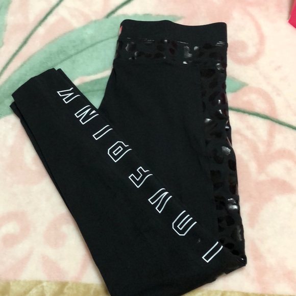 🐆 NWT Size L Black Leopard Print Leggings - Picture 5 of 8